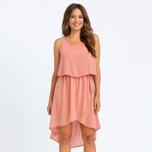 Bar III Layered High Low Dress Mauve Size S